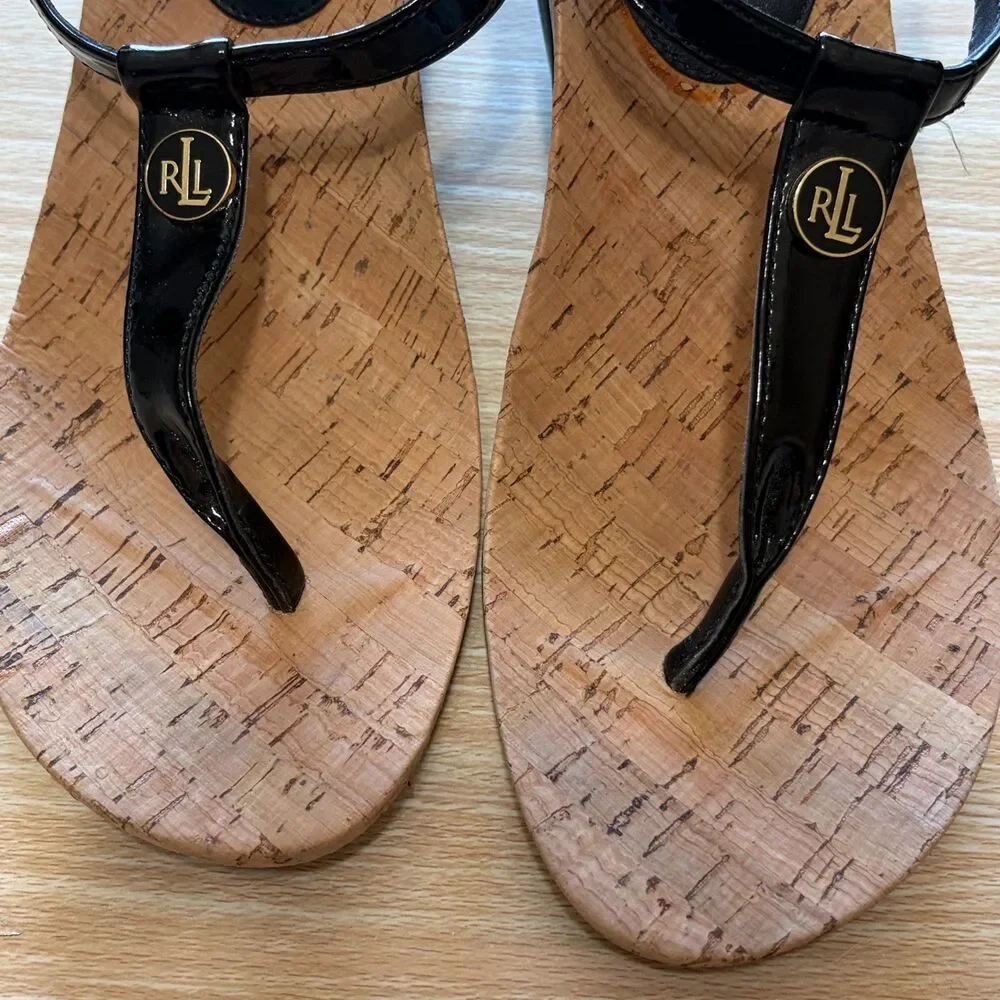 Lauren Ralph Lauren Reeta Thong Wedge Sandals Size 9